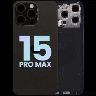 Rückglas mit MagSafe Magnet & NFC & Taschenlampen-Flexkabel für IPhone 15 Pro Max (Service Pack) (Black Titanium)