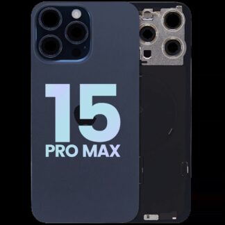Rückglas mit MagSafe Magnet & NFC & Taschenlampen-Flexkabel für IPhone 15 Pro Max (Service Pack) (Blue Titanium)