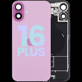 Rückglas mit MagSafe Magnet & NFC & Taschenlampen-Flexkabel für iPhone 16 Plus (Service Pack) (Pink (Rosa))