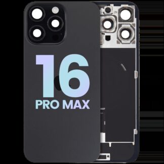 Rückglas mit MagSafe Magnet & NFC & Taschenlampen-Flexkabel für iPhone 16 Pro Max (Service Pack) (Black Titanium)