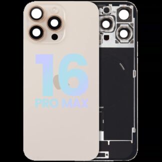 Rückglas mit MagSafe Magnet & NFC & Taschenlampen-Flexkabel für iPhone 16 Pro Max (Service Pack) (Desert Titanium)