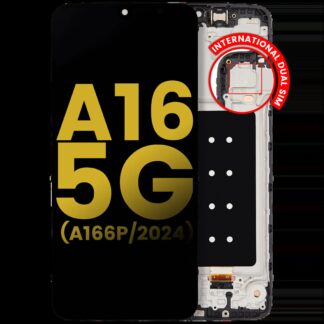 OLED Display mit Rahmen für Samsung Galaxy A16 5G (A166P / 2024) (International Dual SIM) (professionell aufgearbeitet)