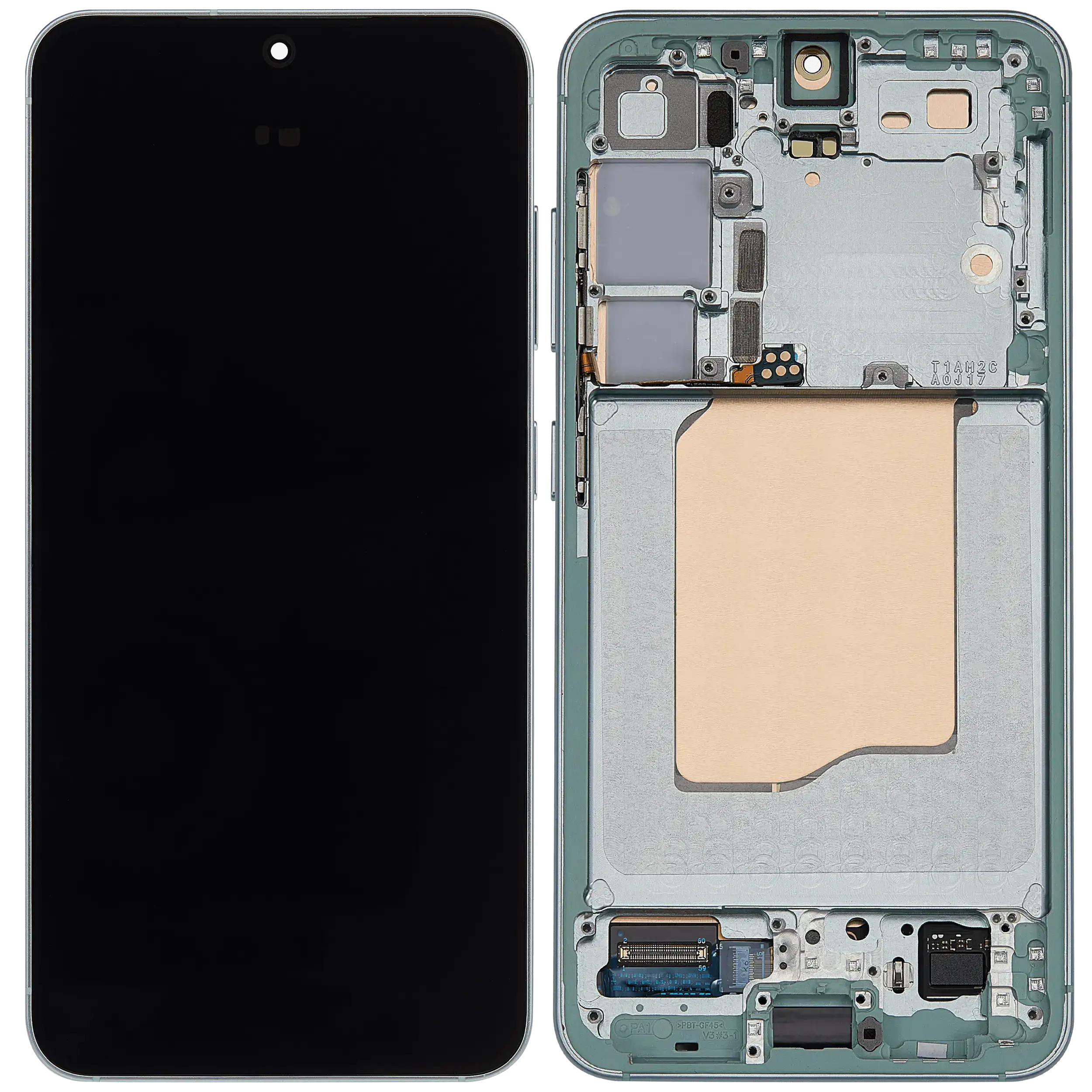 OLED Display mit Rahmen für Samsung Galaxy S25 5G (US & International) (Service Pack) (Mint) – Bild 2