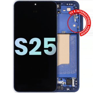 OLED Display mit Rahmen für Samsung Galaxy S25 5G (US & International) (Service Pack) (Navy)