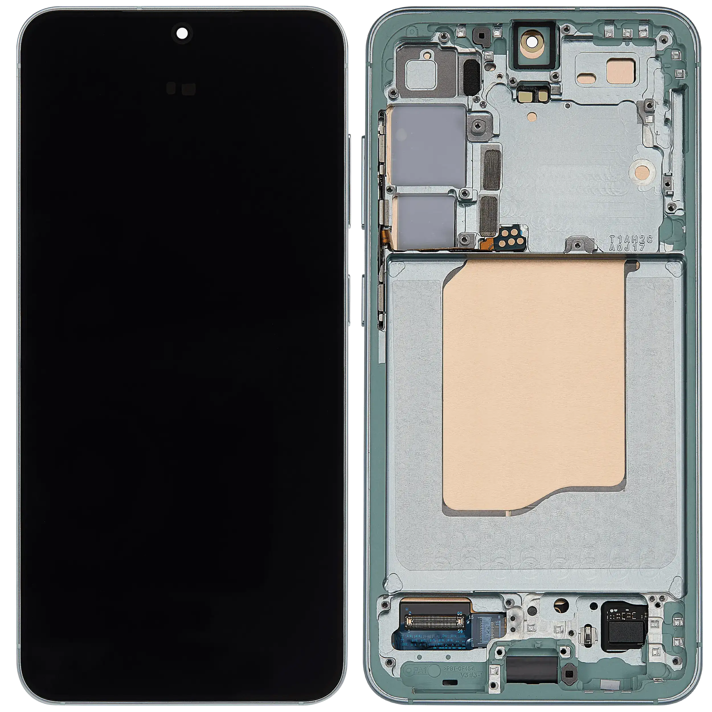 OLED Display mit Rahmen für Samsung Galaxy S25 5G (US & International) (professionell aufgearbeitet) (Mint) – Bild 2