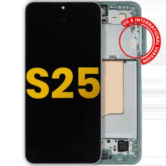 OLED Display mit Rahmen für Samsung Galaxy S25 5G (US & International) (professionell aufgearbeitet) (Mint)