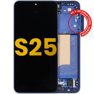 OLED Display mit Rahmen für Samsung Galaxy S25 5G (US & International) (professionell aufgearbeitet) (Navy)