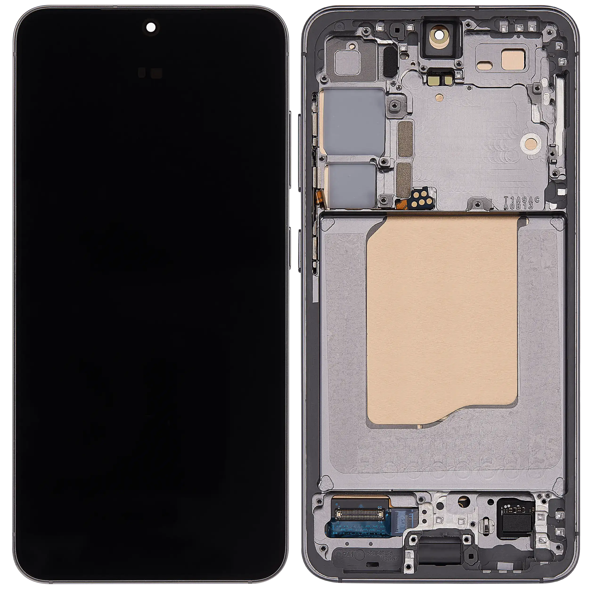 OLED Display mit Rahmen für Samsung Galaxy S25 5G (US & International) (professionell aufgearbeitet) (Silver Shadow) – Bild 2