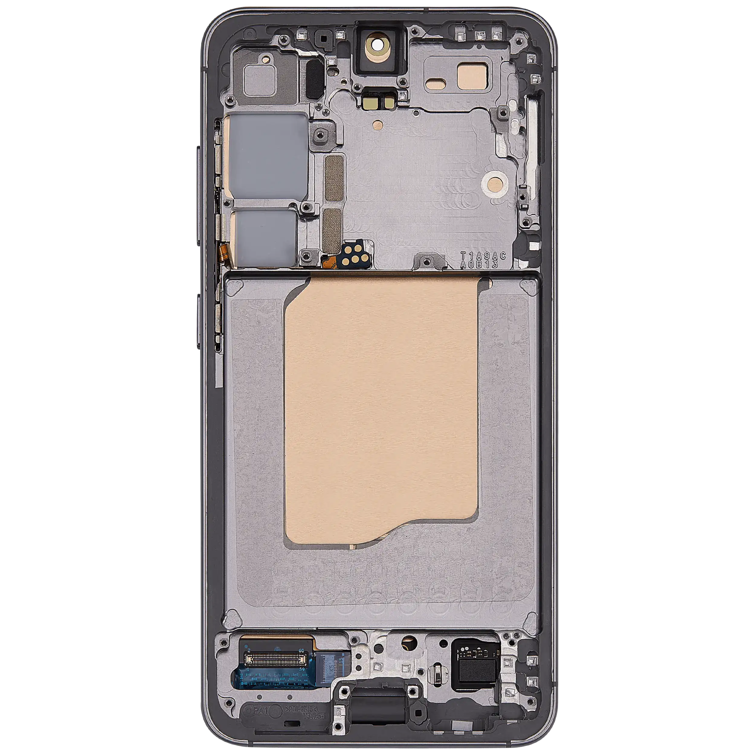 OLED Display mit Rahmen für Samsung Galaxy S25 5G (US & International) (professionell aufgearbeitet) (Silver Shadow) – Bild 4