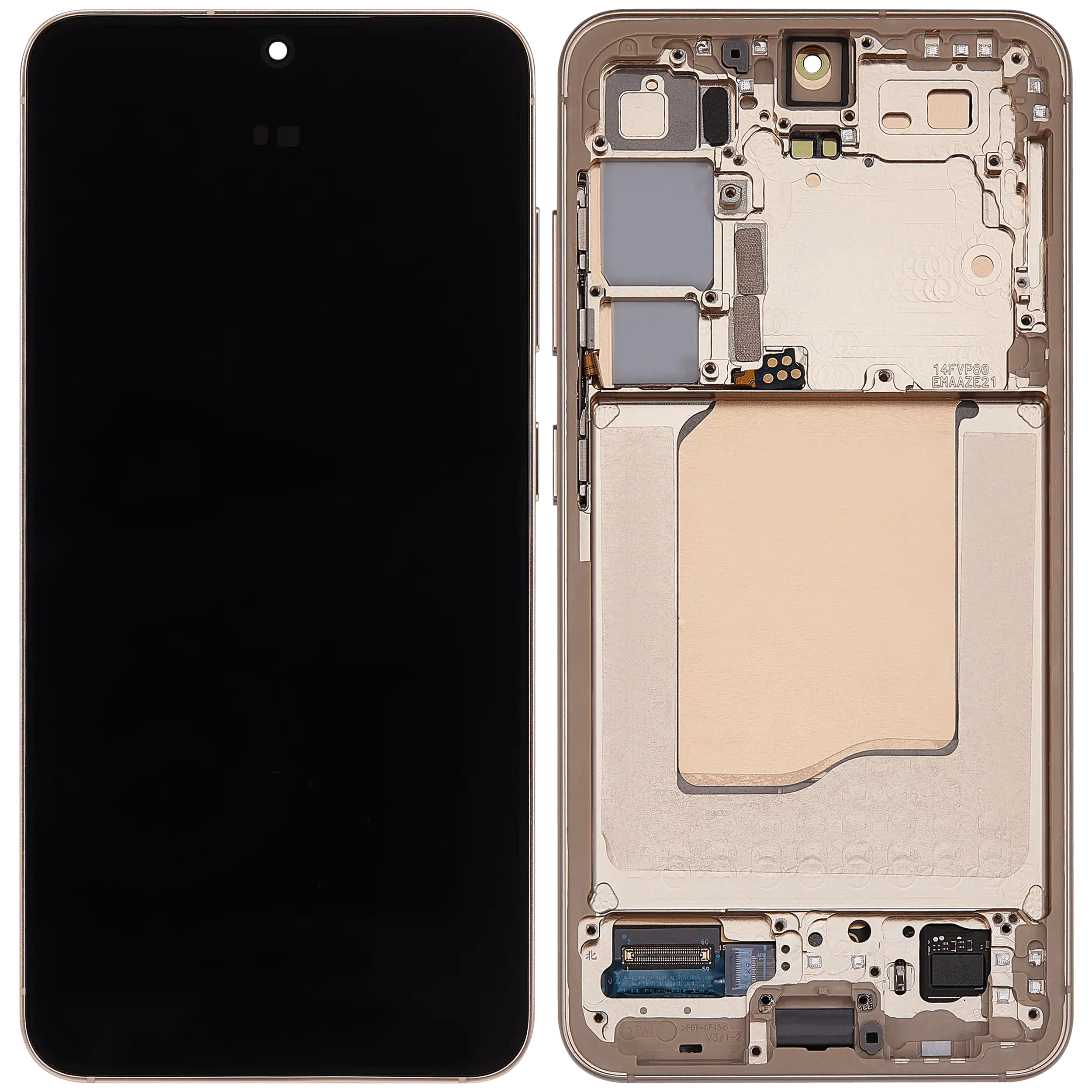 OLED Display mit Rahmen für Samsung Galaxy S25 5G (US & International) (professionell aufgearbeitet) (Pink Gold) – Bild 2