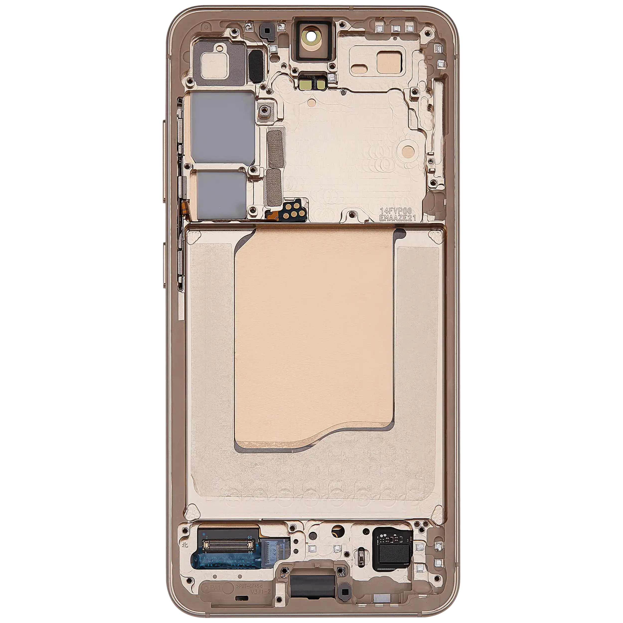 OLED Display mit Rahmen für Samsung Galaxy S25 5G (US & International) (professionell aufgearbeitet) (Pink Gold) – Bild 4