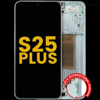 OLED Display mit Rahmen für Samsung Galaxy S25 Plus 5G (US & International Version) (professionell aufgearbeitet) (Mint)