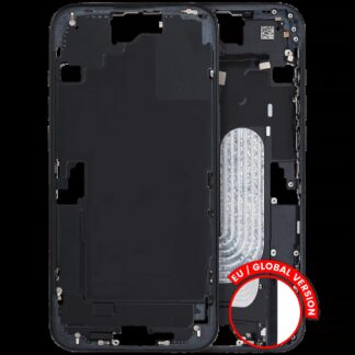 Mittelrahmen mit Kleinteilen für iPhone 16 Plus (EU / globale Version) (ausgebautes Originalteil: Grade A) (Black (Schwarz))