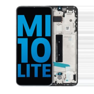 LCD Display mit Rahmen für Xiaomi Mi 10 Lite 5G (Aftermarket: Incell) (Cosmic Gray (Grau))