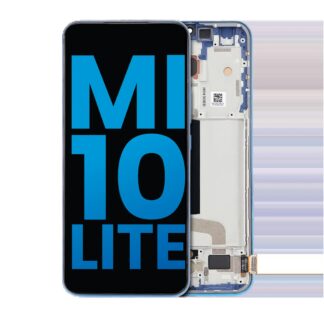 LCD Display mit Rahmen für Xiaomi Mi 10 Lite 5G (Aftermarket: Incell) (Aurora Blue)