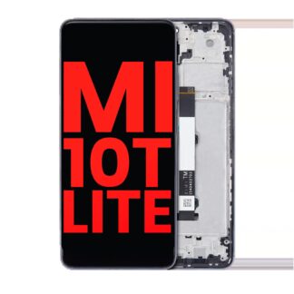 OLED Display mit Rahmen für Xiaomi Mi 10 Lite 5G (Aftermarket Plus) (Cosmic Gray (Grau))