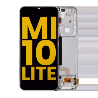 OLED Display mit Rahmen für Xiaomi Mi 10 Lite 5G (professionell aufgearbeitet) (Dream White)