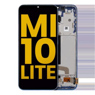 OLED Display mit Rahmen für Xiaomi Mi 10 Lite 5G (professionell aufgearbeitet) (Aurora Blue)