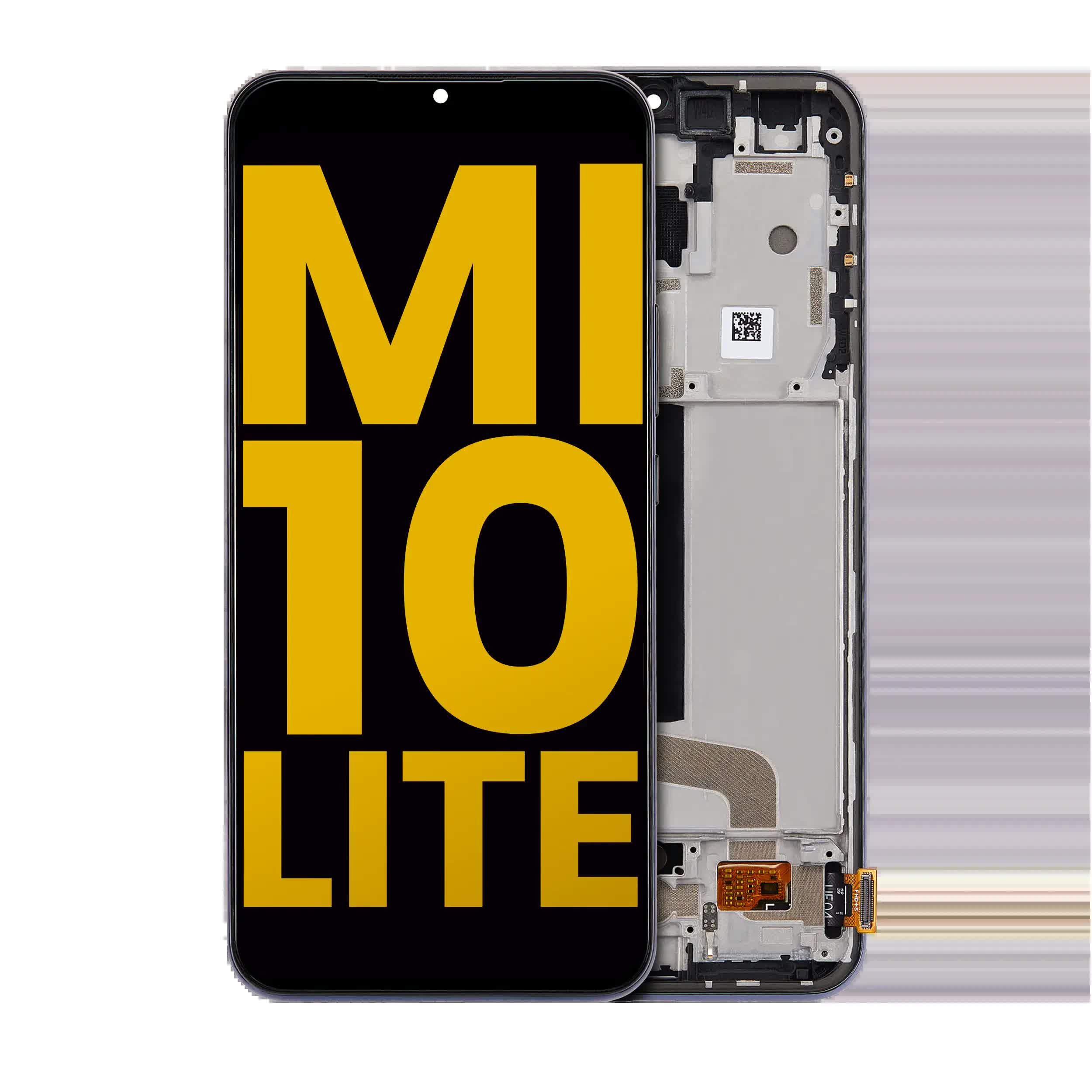 OLED Display mit Rahmen für Xiaomi Mi 10 Lite 5G (professionell aufgearbeitet) (Cosmic Gray (Grau))