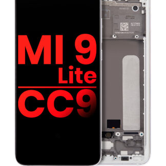 OLED Display mit Rahmen für Xiaomi Mi 9 Lite / CC9 (Aftermarket Plus) (Pearl White)