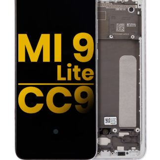 OLED Display mit Rahmen für Xiaomi Mi 9 Lite / CC9 (professionell aufgearbeitet) (Pearl White)