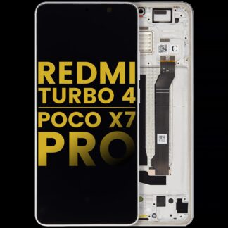 OLED Display mit Rahmen für Xiaomi Redmi Turbo 4 / Xiaomi Poco X7 Pro (professionell aufgearbeitet) (White (Weiß))