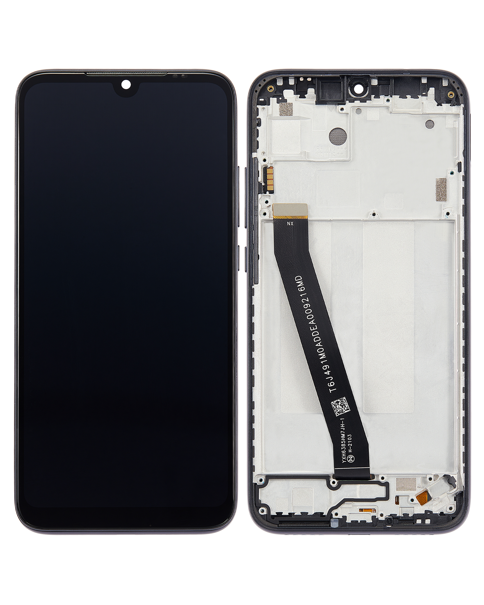 LCD Display mit Rahmen für Xiaomi Redmi 7 (professionell aufgearbeitet) (Eclipse Black) – Bild 2