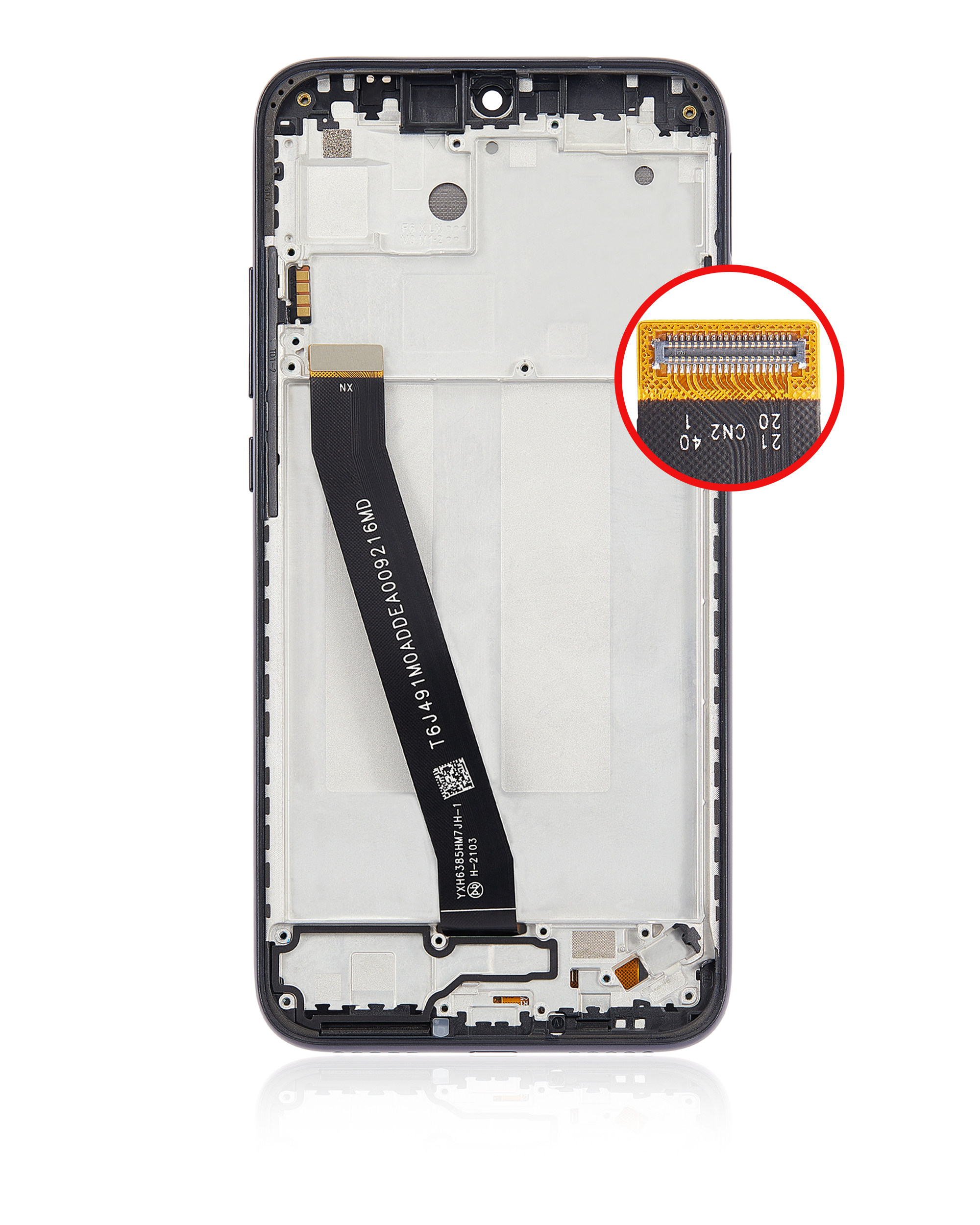 LCD Display mit Rahmen für Xiaomi Redmi 7 (professionell aufgearbeitet) (Eclipse Black) – Bild 4