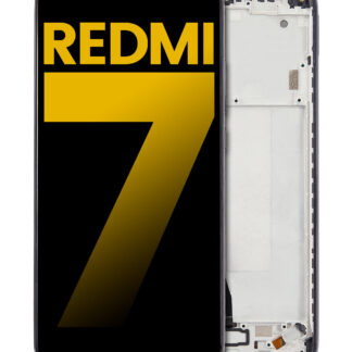LCD Display mit Rahmen für Xiaomi Redmi 7 (professionell aufgearbeitet) (Eclipse Black)