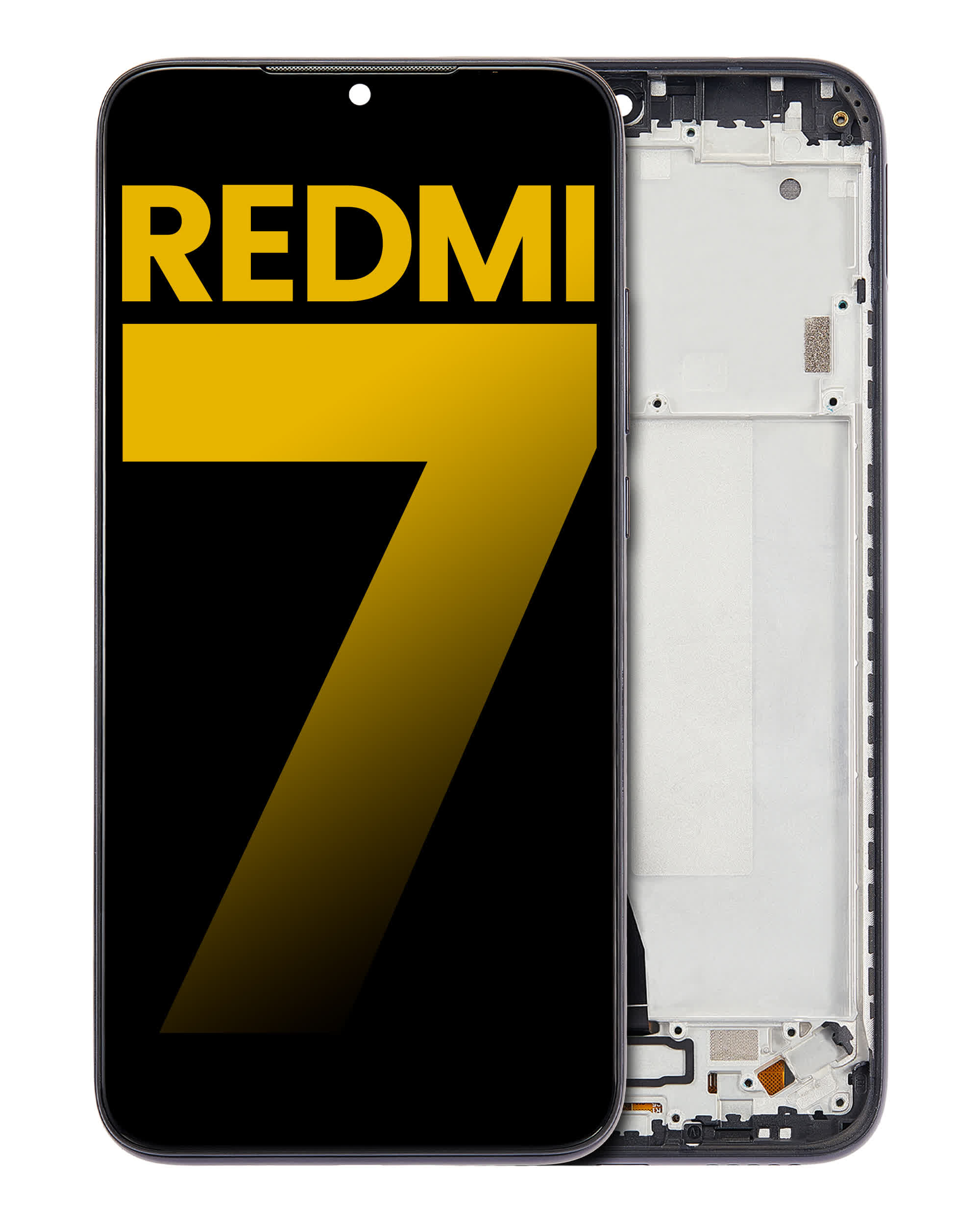 LCD Display mit Rahmen für Xiaomi Redmi 7 (professionell aufgearbeitet) (Eclipse Black)