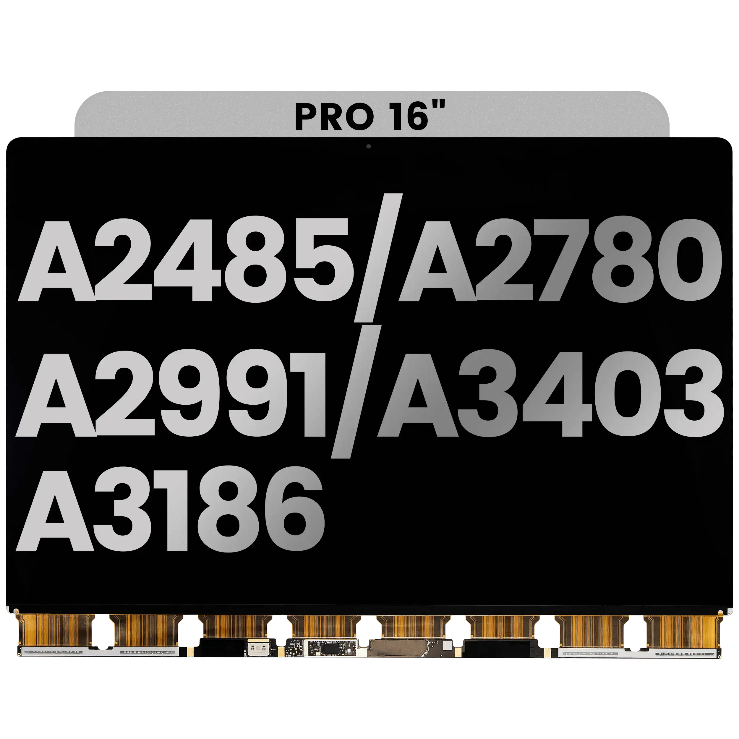 komplette LCD-Displayeinheit für MacBook Pro 16" (A3403 / A3186 Late 2024) (vormontiert Lid Angle Sensor Kabel) (ausgebautes Originalteil: Grade A) (Silver (Silber)) – Bild 4