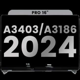 komplette LCD-Displayeinheit für MacBook Pro 16" (A3403 / A3186 Late 2024) (vormontiert Lid Angle Sensor Kabel) (ausgebautes Originalteil: Grade A) (Silver (Silber))