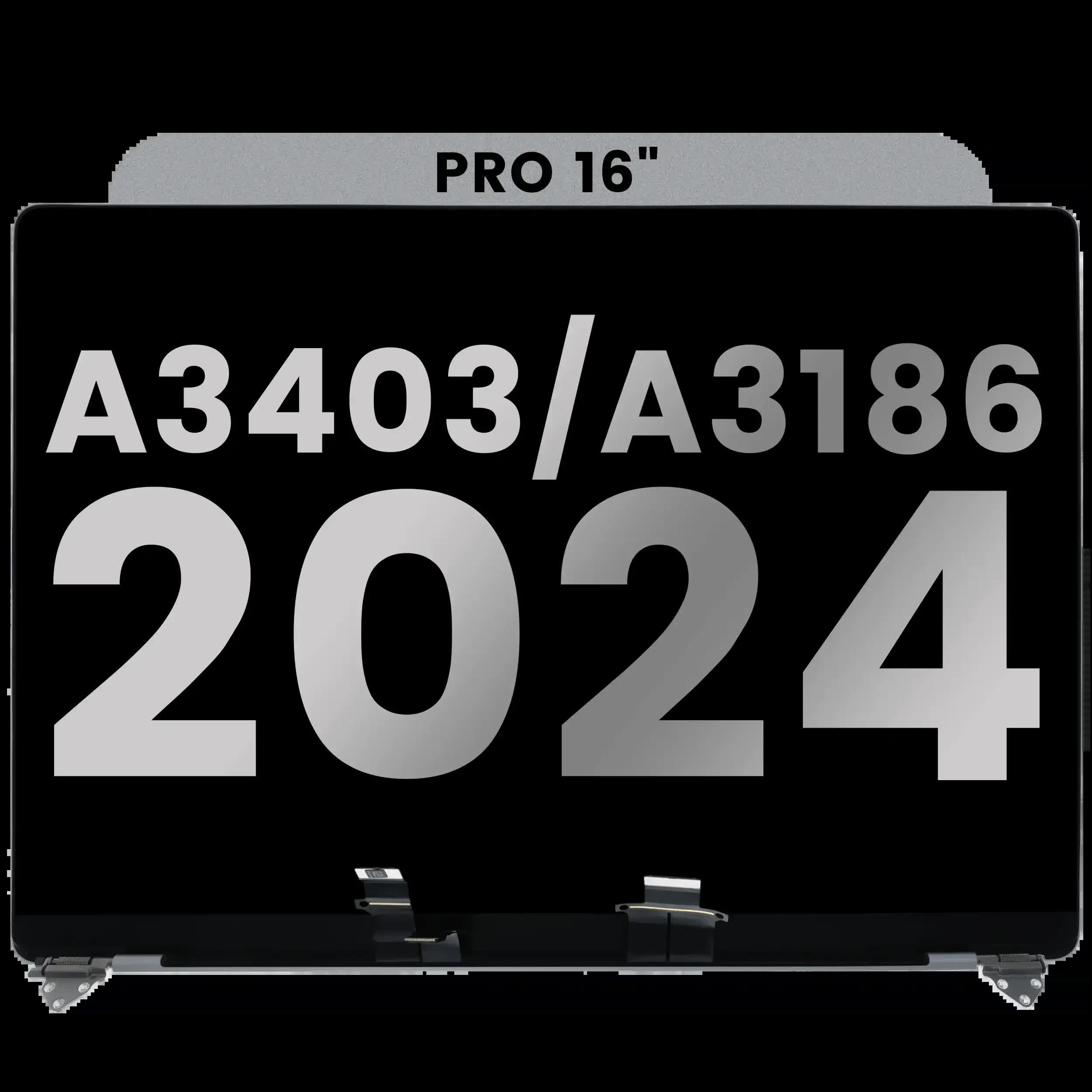 komplette LCD-Displayeinheit für MacBook Pro 16" (A3403 / A3186 Late 2024) (vormontiert Lid Angle Sensor Kabel) (ausgebautes Originalteil: Grade A) (Silver (Silber))
