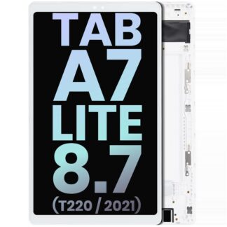 LCD Display mit Rahmen für Samsung Galaxy Tab A7 Lite 8.7" (2021) (T220) (WiFi Version) (Service Pack) (White (Weiß))
