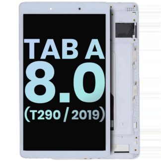 LCD Display mit Rahmen für Samsung Galaxy Tab A 8.0" (T290) (2019) (WiFi Version) (Service Pack) (White (Weiß))
