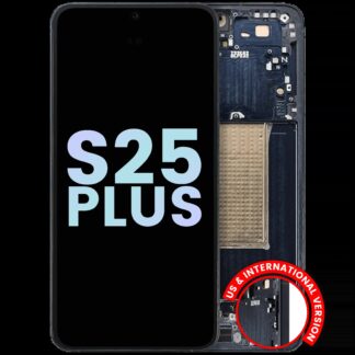OLED Display mit Rahmen für Samsung Galaxy S25 Plus 5G (US & International Version) (Service Pack) (Blue Black)