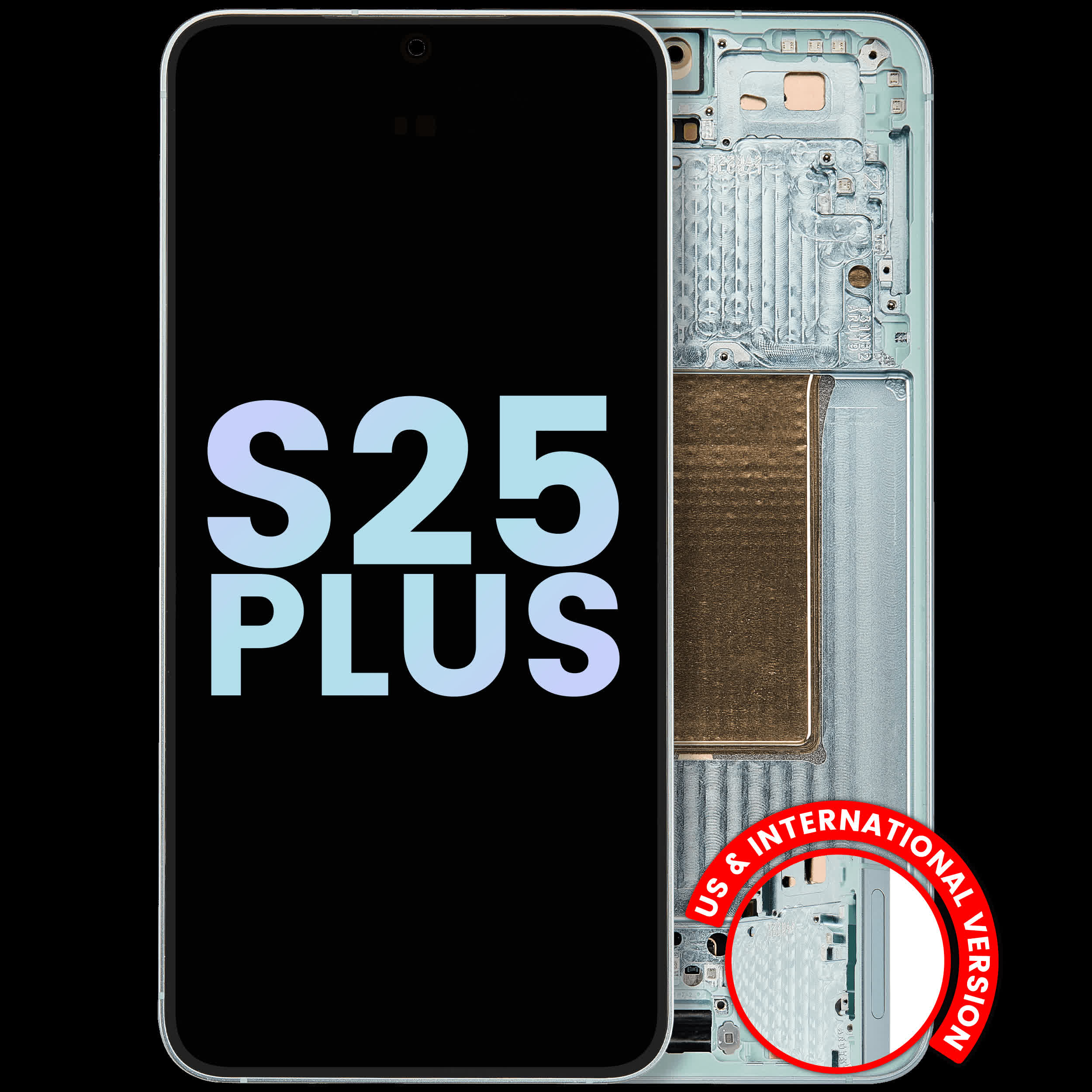 OLED Display mit Rahmen für Samsung Galaxy S25 Plus 5G (US & International Version) (Service Pack) (Mint)
