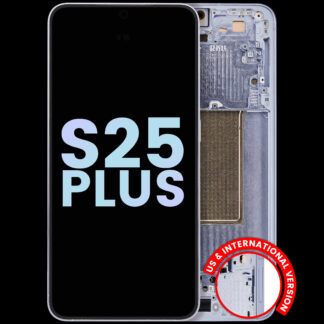 OLED Display mit Rahmen für Samsung Galaxy S25 Plus 5G (US & International Version) (Service Pack) (Icy Blue)