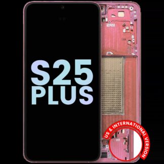 OLED Display mit Rahmen für Samsung Galaxy S25 Plus 5G (US & International Version) (Service Pack) (Coral Red)