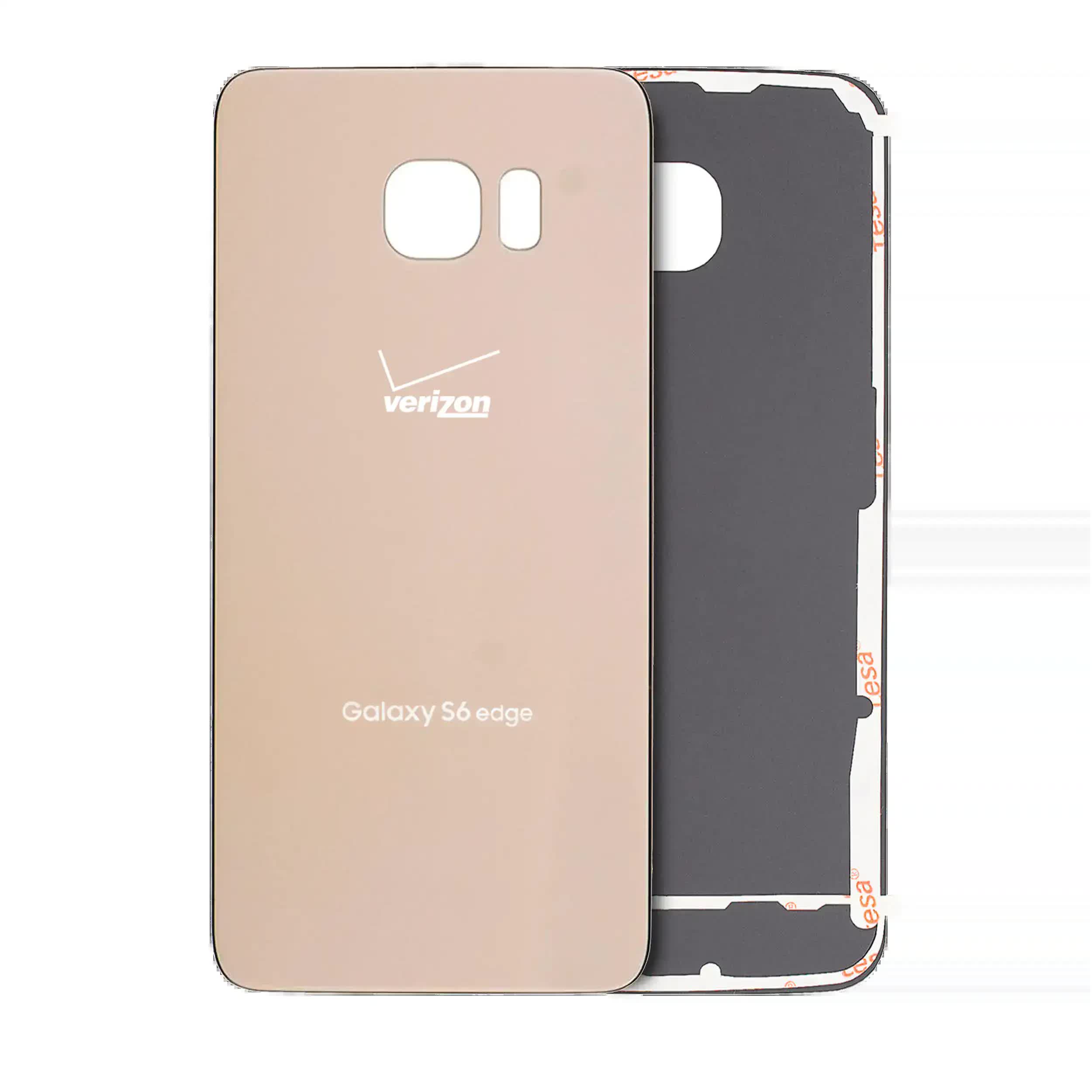 Rückdeckelglas für Samsung Galaxy S6 Edge (Verizon 4G) (Service Pack) (Gold)