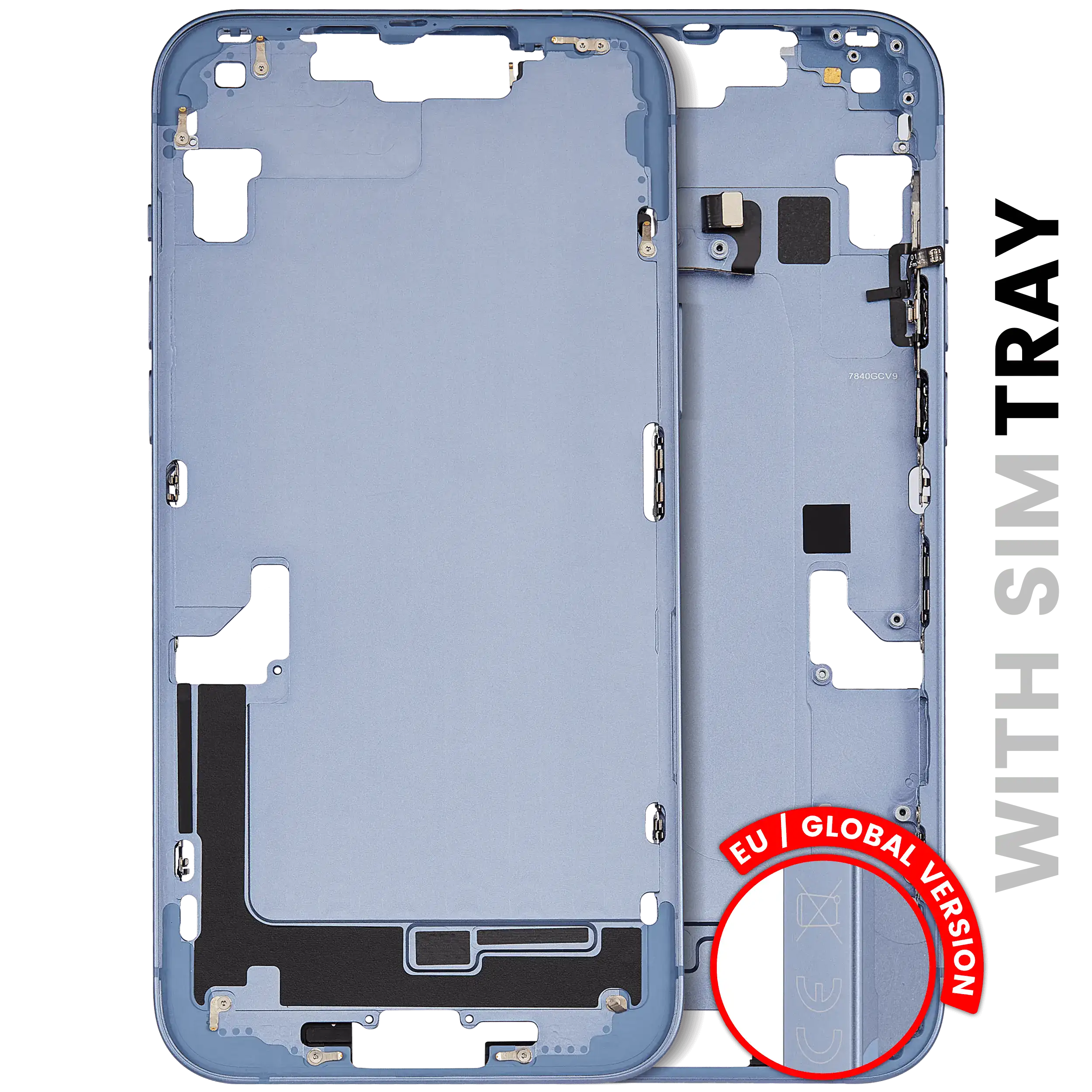 Mittelrahmen mit Kleinteilen für iPhone 14 Plus (EU / globale Version) (ausgebautes Originalteil: Grade C) (Starlight) – Bild 5