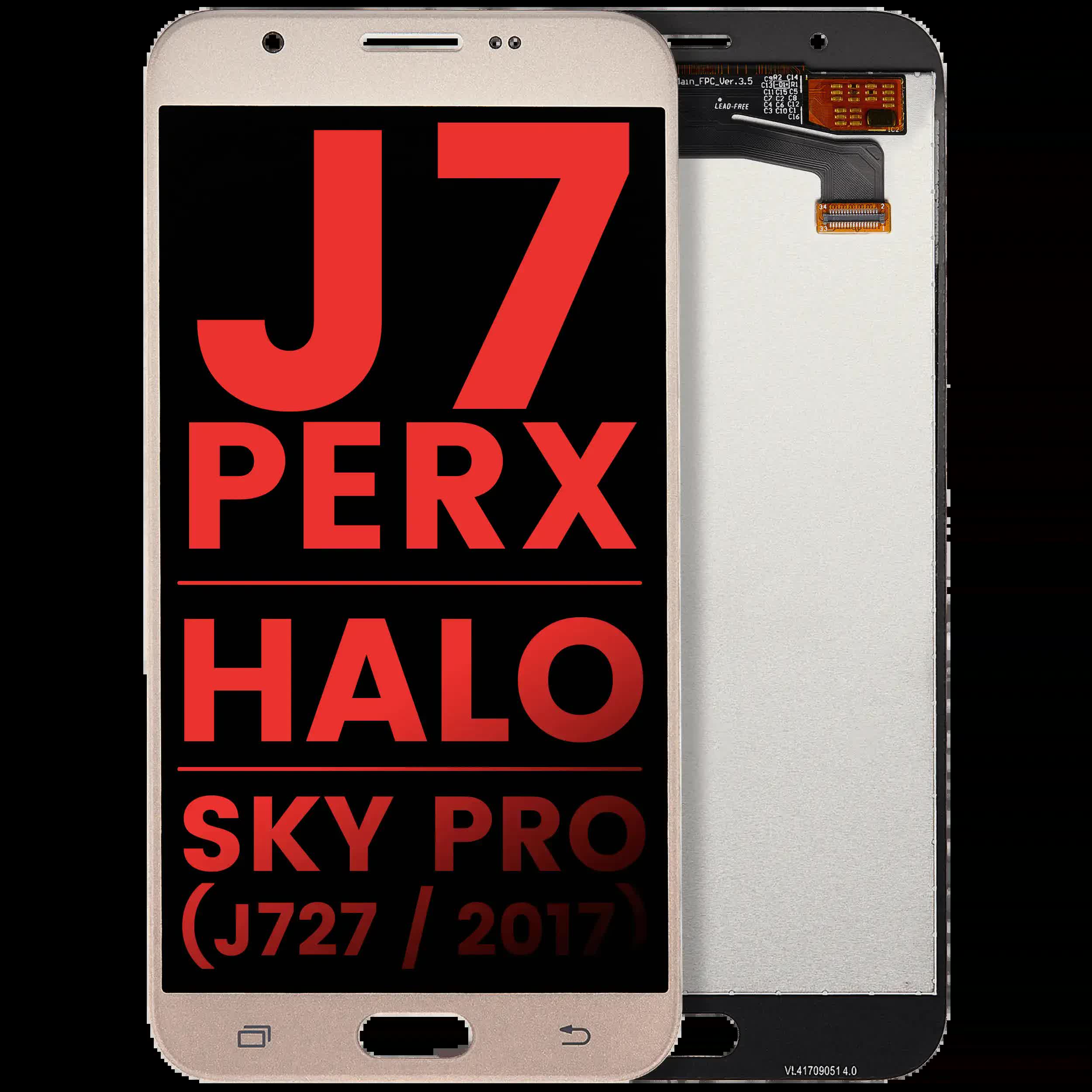 LCD Display ohne Rahmen für Samsung Galaxy J7 Perx / Halo / Sky Pro (J727 / 2017) (Aftermarket Plus) (Gold)