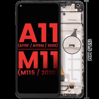 LCD Display mit Rahmen für Samsung Galaxy A11 (A115F/ A115M / 2020) / M11 (M115 /2020) (International Version) (Aftermarket Plus)