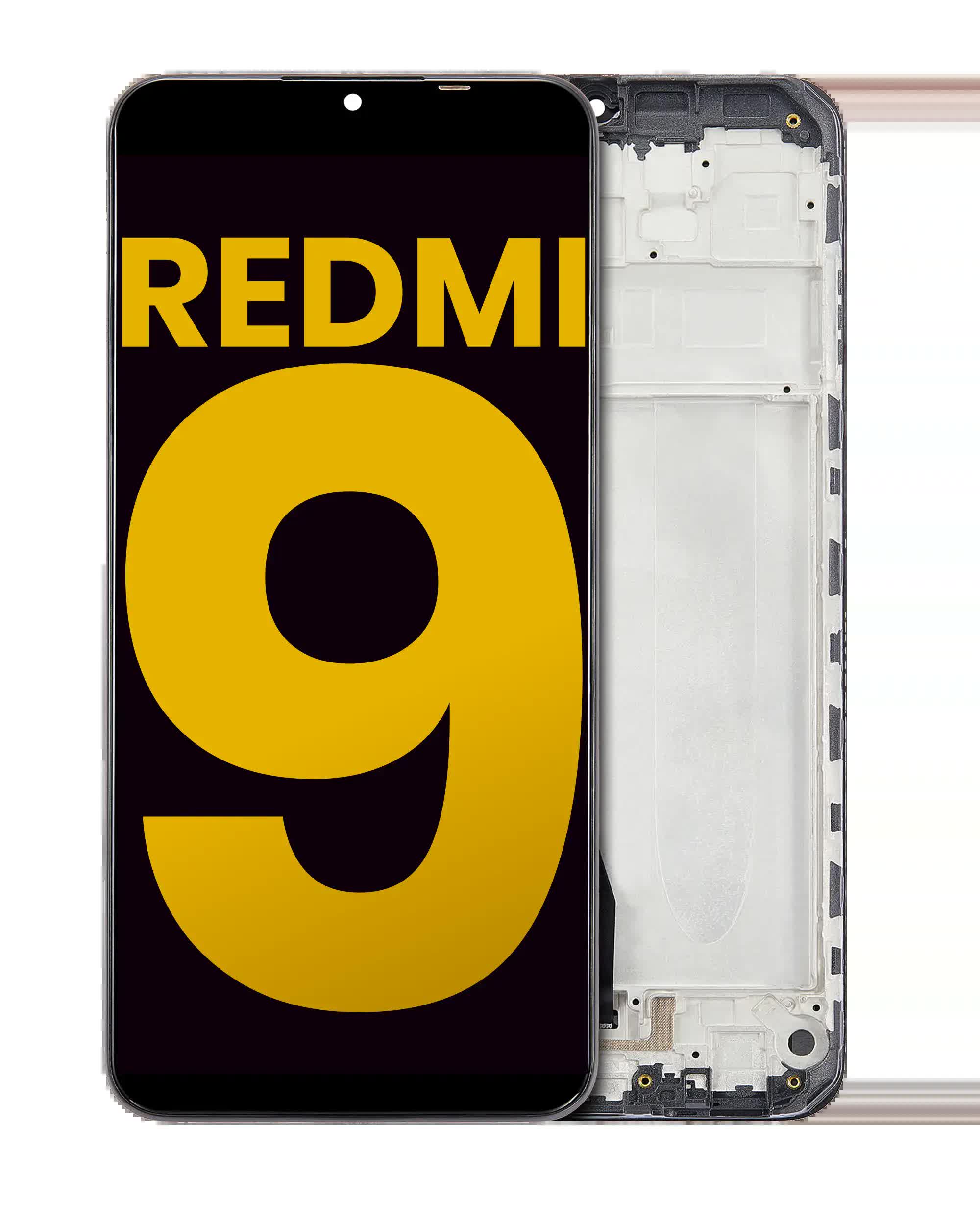 LCD Display mit Rahmen für Xiaomi Redmi 9 / Poco M2 (professionell aufgearbeitet)
