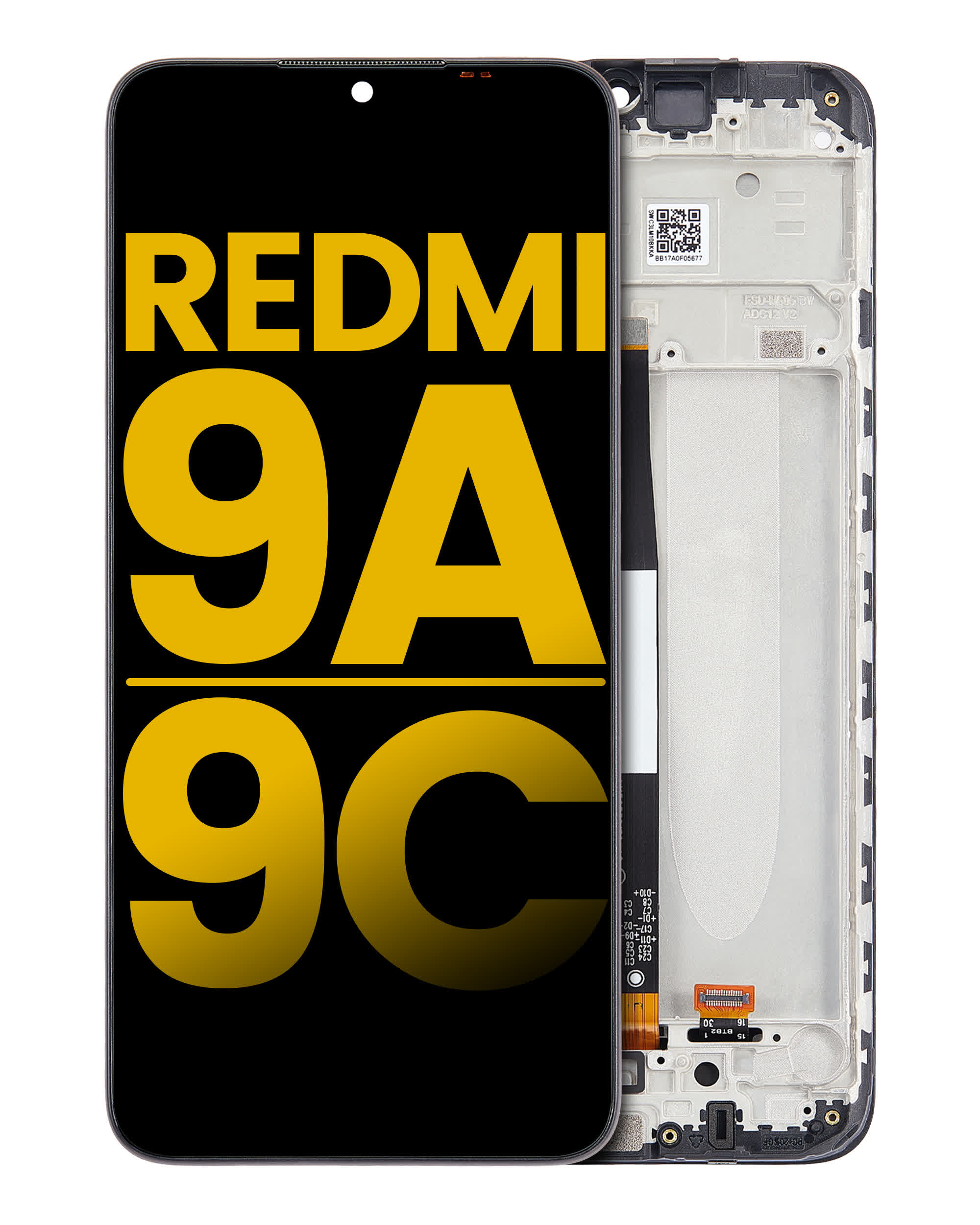 LCD Display mit Rahmen für Xiaomi Redmi 9C / 9A / 9AT / POCO C31 / 10A (professionell aufgearbeitet)
