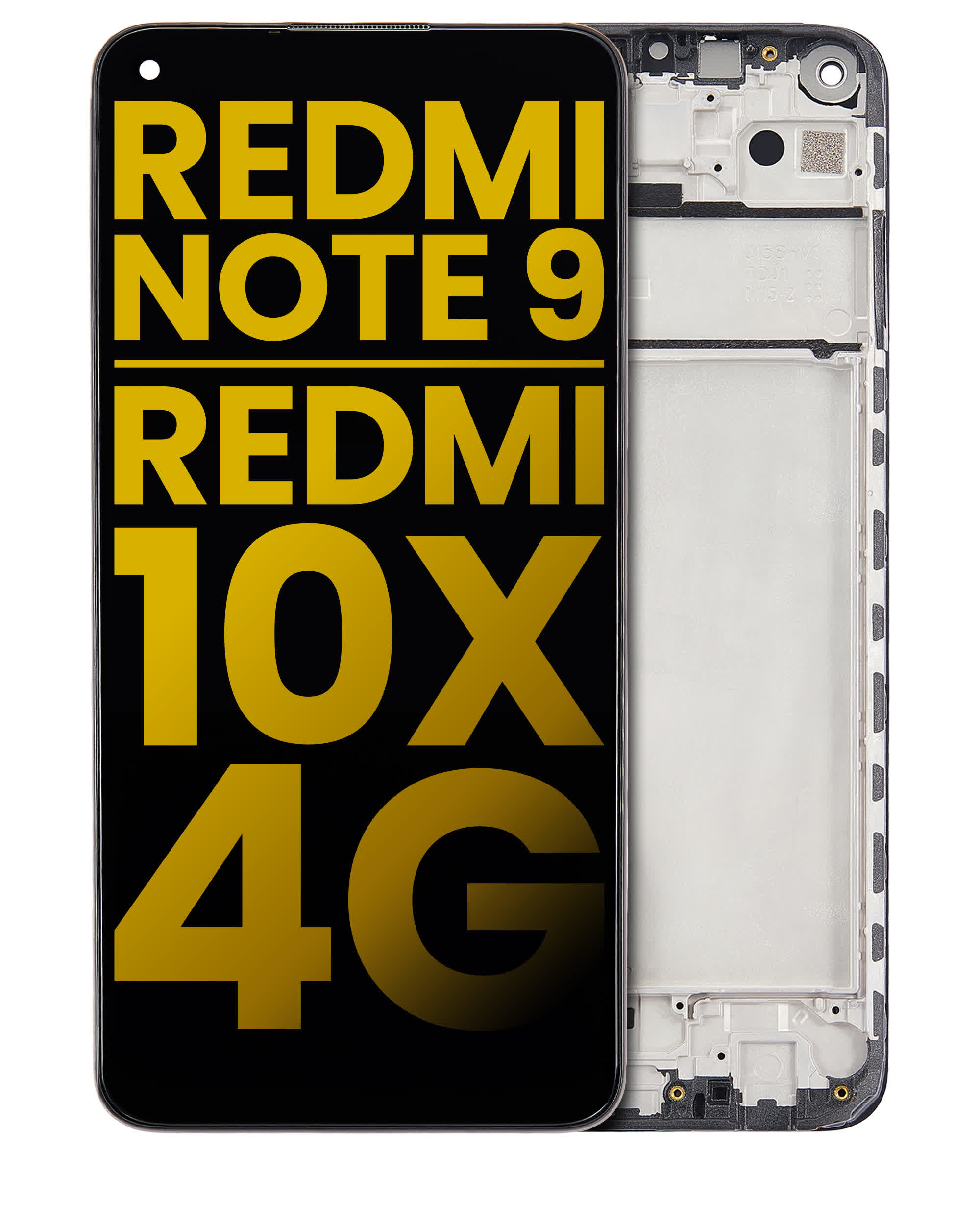 LCD Display mit Rahmen für Xiaomi Redmi Note 9 / Redmi 10x 4G (professionell aufgearbeitet)