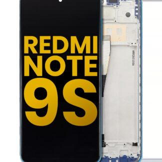 LCD Display mit Rahmen für Xiaomi Redmi Note 9S (Aftermarket Plus) (Aurora Blue)