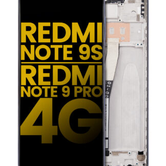 LCD Display mit Rahmen für Xiaomi Redmi Note 9S / Redmi Note 9 Pro 4G (Aftermarket Plus) (Interstellar Gray)