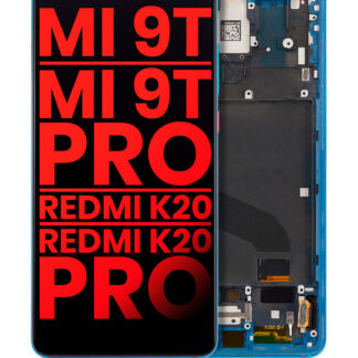 OLED Display mit Rahmen für Xiaomi Mi 9T / 9T Pro / K20 / K20 Pro (Aftermarket Plus) (Glacier Blue)