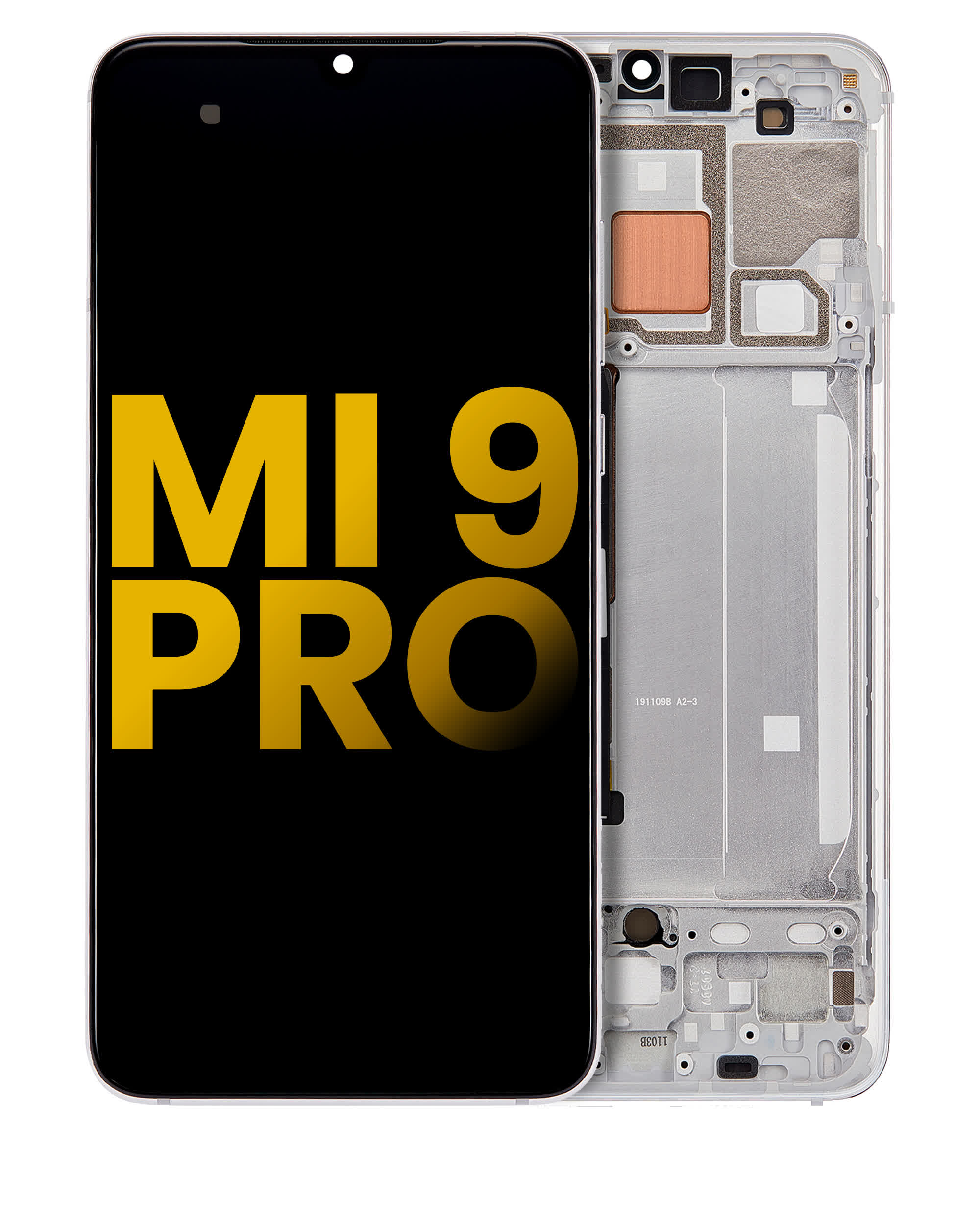 OLED Display mit Rahmen für Xiaomi Mi 9 Pro (professionell aufgearbeitet) (Dream White)